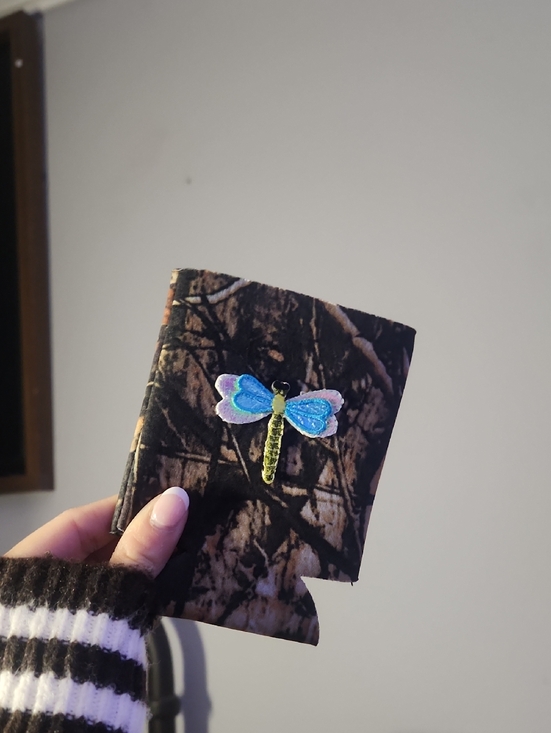 Accessories - CityGirlxStyle Dragonfly Patch Camo Koozie- Dragonfly Design